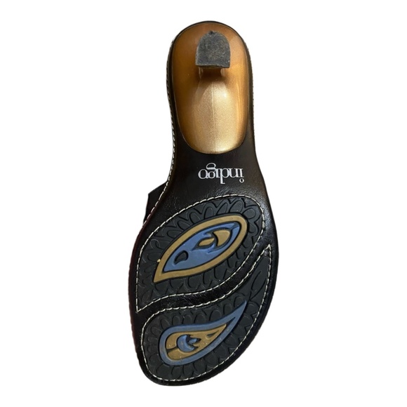 Clarks Indigo leather kitten heel sandal. Sz 8 - Picture 7 of 16